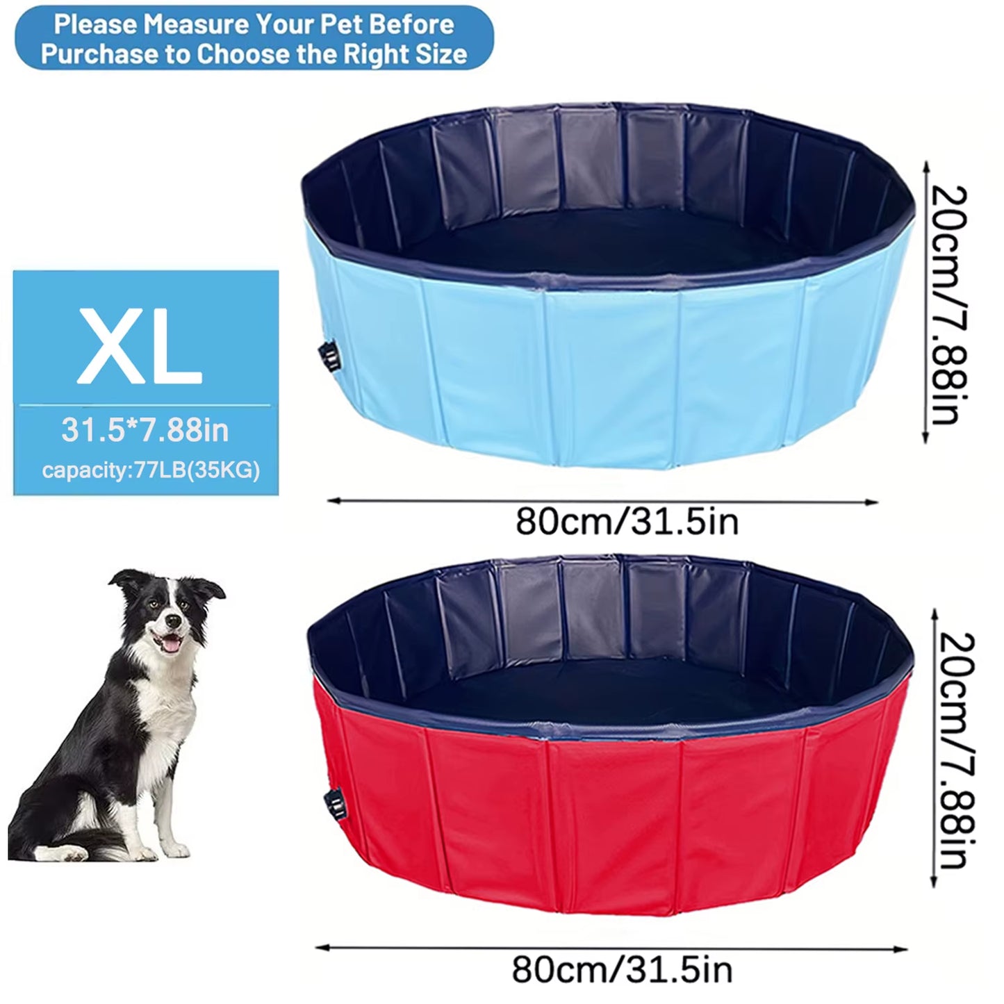 1Pcs Foldable Pet Bathtub, Durable PVC Swimming Pool for Dog,Portable Pool Non-Slip,For Large and Medium-Sized Dogs