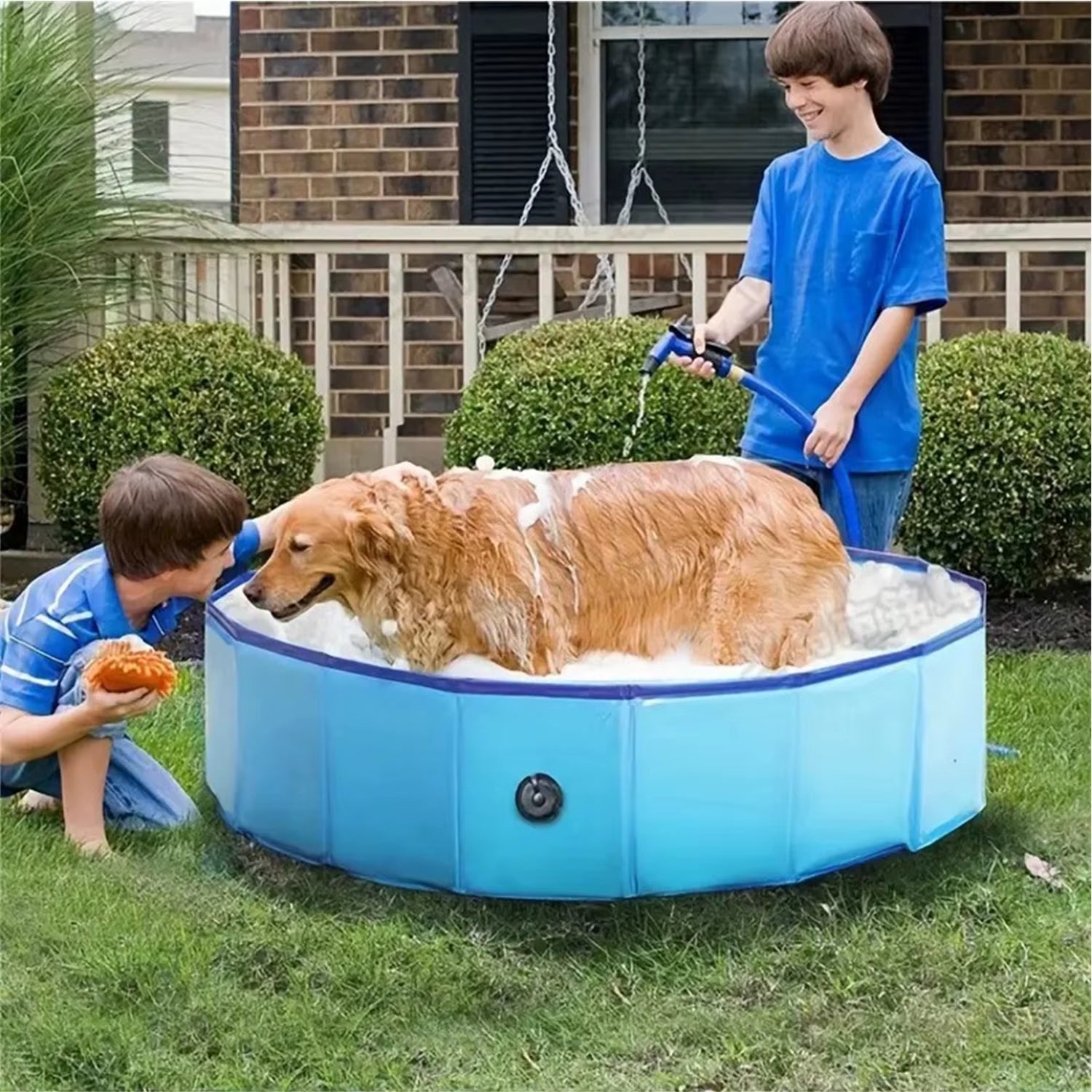 1Pcs Foldable Pet Bathtub, Durable PVC Swimming Pool for Dog,Portable Pool Non-Slip,For Large and Medium-Sized Dogs