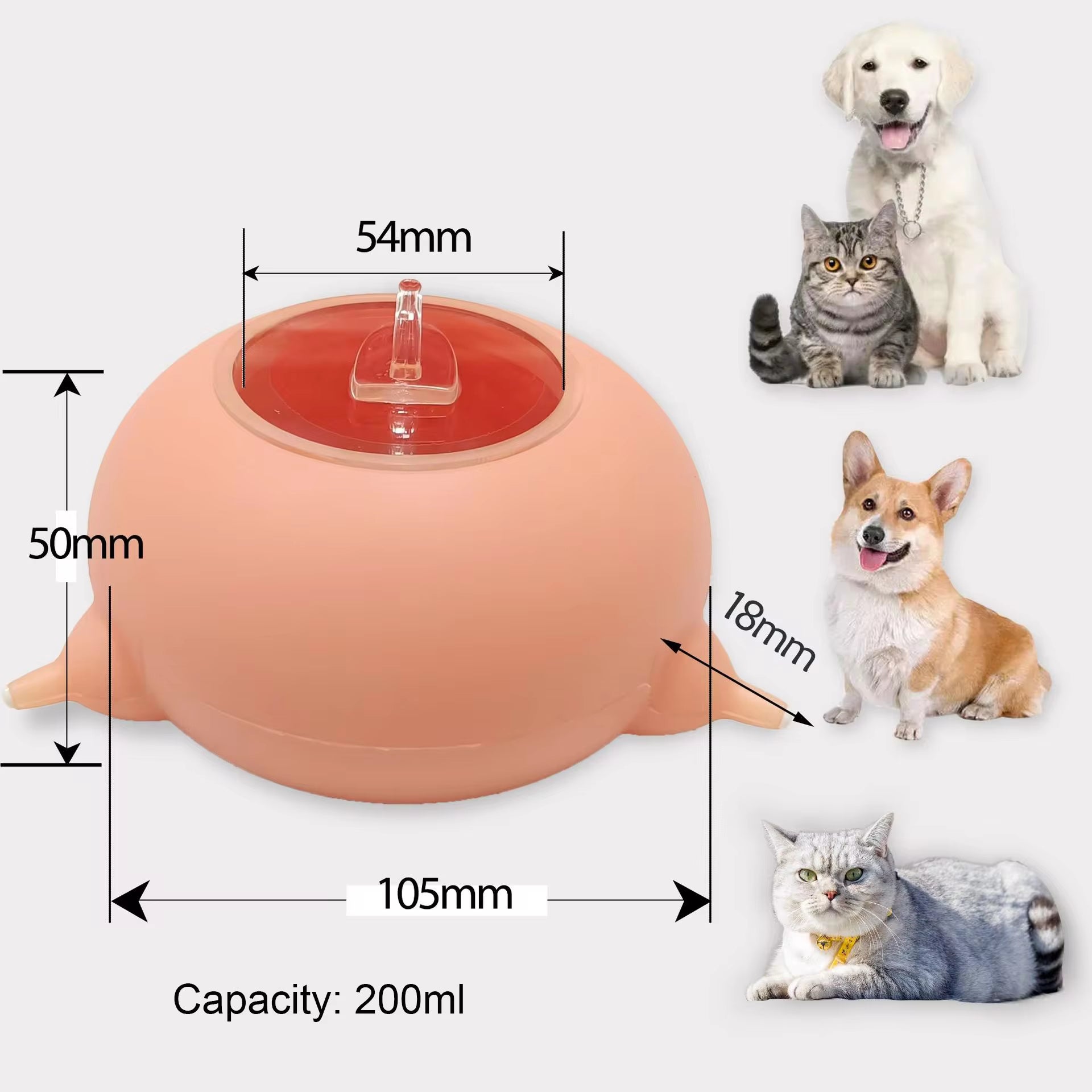 200Ml Silicone Breast Pump Pet Feeder Milk Bowl 3 Teatswater Nipple Dispenser Nursing Drink Food Dispenser Kittle Puppy Supplies